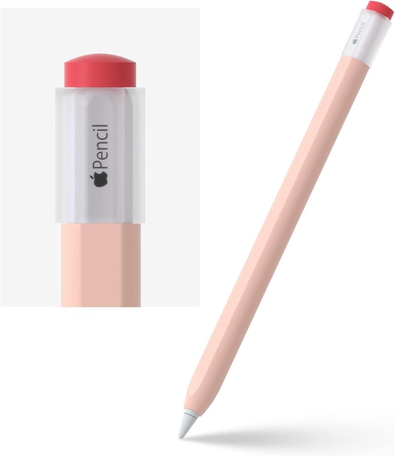 ELETIUO Silicone Case Compatible with Apple Pencil 2nd Generaion Cover,Protective Holder Grip Sleeve with Cap Accessories Compatible with iPad Pro 11 12.9 inch,Pink - Image 1